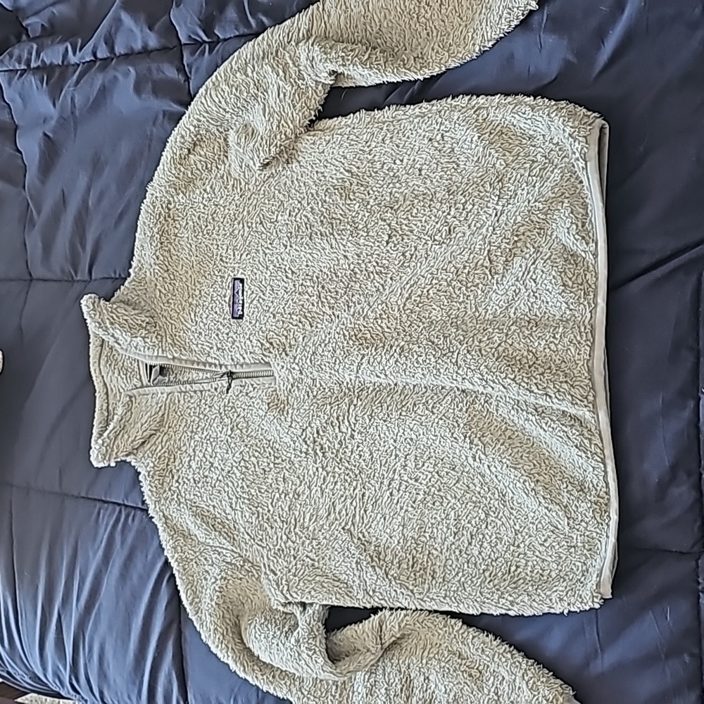 Patagonia Los Gatos Fleece Jacket Birch White 1/4 Zip Size M Womens